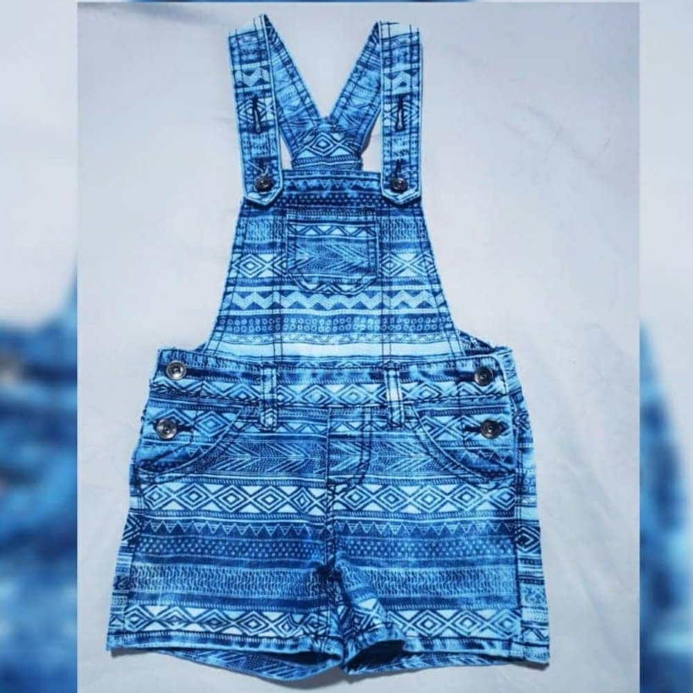 Squeeze Denim Overall Shorts